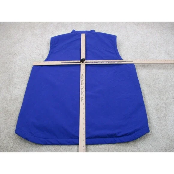 LL Bean Jacket Vest Men Large Tall LT Blue Fleece Lined Sleeveless Windbreaker - Picture 6 of 10